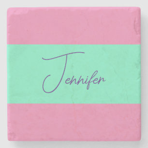 Posavasos De Piedra Moderno y Minimalista de moda Plata Color sencillo