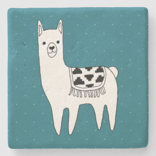 Posavasos De Piedra Moderno y moderno Sketchy Aztec Llama