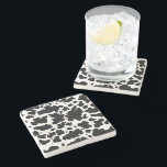 Posavasos De Piedra Modernos puntos de vacas negras imprimen a criador<br><div class="desc">Clásica y moderna piel de vaca negra y blanca diseño decoración y regalos en casa. Huella animal de manchas de vacas</div>