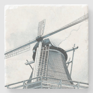 Posavasos De Piedra Molino de viento holandés