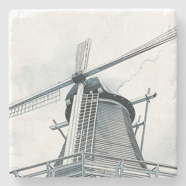 Posavasos De Piedra Molino de viento holandés (Anverso)