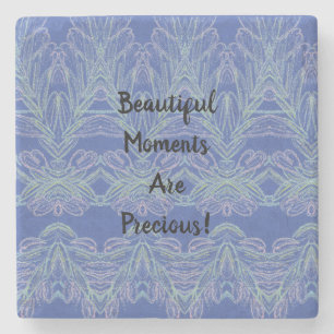 Posavasos De Piedra Momentos hermosos azules y suaves