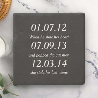 Posavasos De Piedra Momentos románticos citas personalizadas boda pers