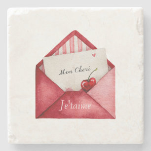 Posavasos De Piedra Mon Cheri (mi querido) Je'taime (te amo)