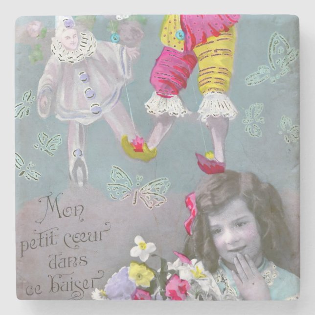 Posavasos De Piedra Mon petite coeur dans ce baiser 2 (Anverso)