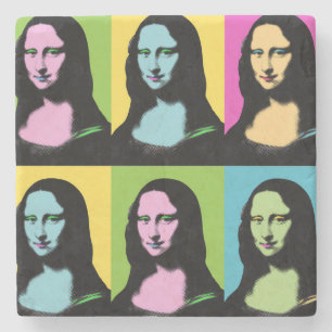 Posavasos De Piedra Mona Lisa - Estilo de arte pop