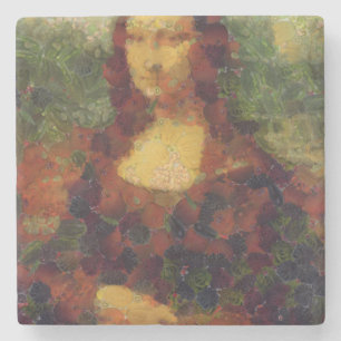 Posavasos De Piedra Mona Lisa Lettuce Bella Artes Vegan Spoof