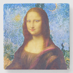 Posavasos De Piedra Mona Lisa y Van Gogh