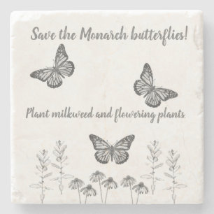 Posavasos De Piedra Monarch Butfly Stone Coaster