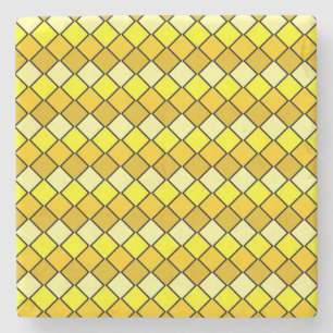 Posavasos De Piedra Monasterio cuadrado del diamante amarillo dorado
