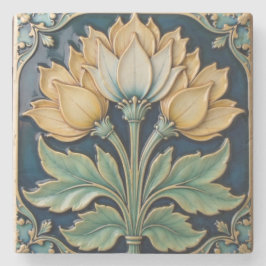 Posavasos De Piedra Monasterio de piedra de flores amarillas y blancas