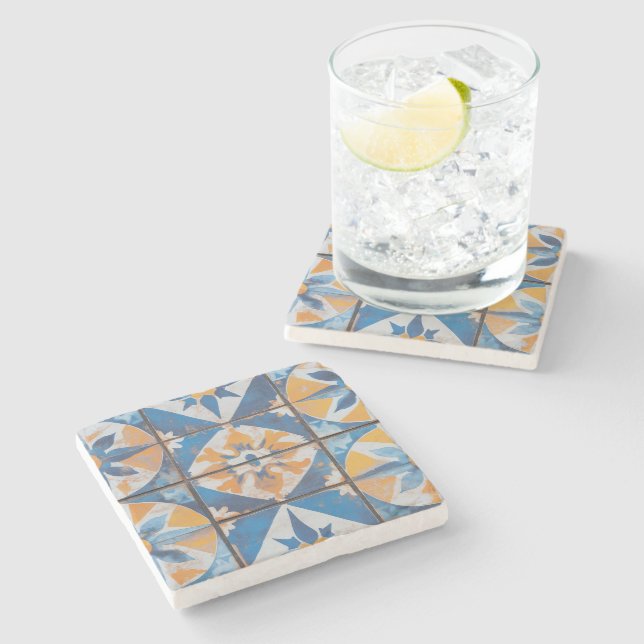 Posavasos De Piedra Monasterio de piedra de mosaico mediterráneo vinta (Lateral)