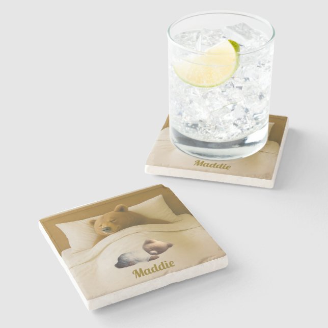 Posavasos De Piedra Monasterio de piedra de oso personalizado (Lateral)