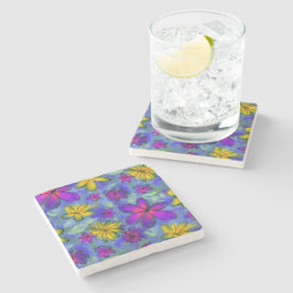 Posavasos De Piedra Monasterio de piedra floral de las flores del sueñ