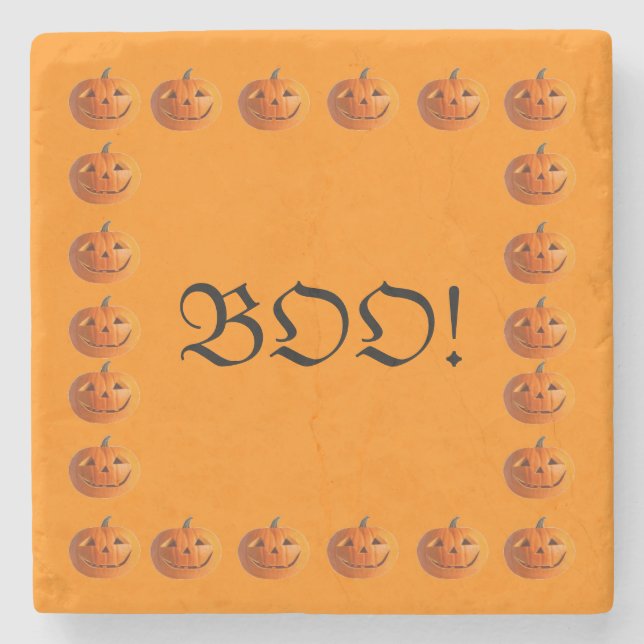 Posavasos De Piedra Monastre de calzoncillos Jack-O-Lanterns BOO (Anverso)
