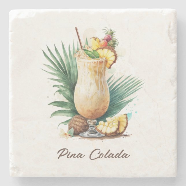 Posavasos De Piedra Monastre, piedra - Pina Colada (Anverso)