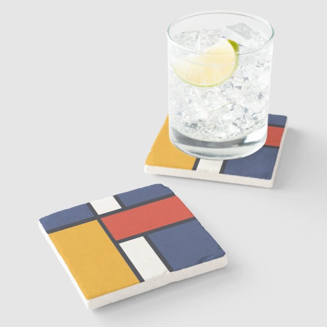 Posavasos De Piedra Mondrian (Lateral)