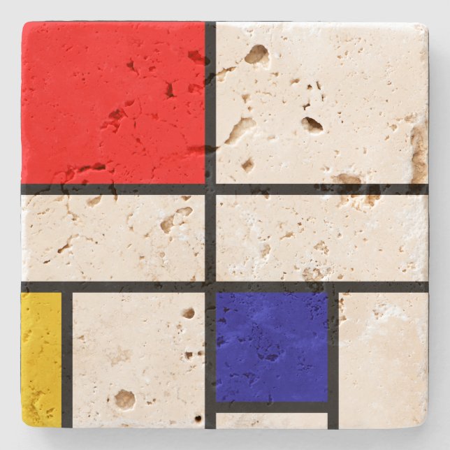Posavasos De Piedra Mondrian 3 (Anverso)