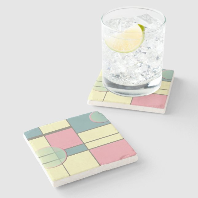 Posavasos De Piedra Mondrian & Pastell (Lateral)