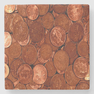 Posavasos De Piedra Monedas de Cobre