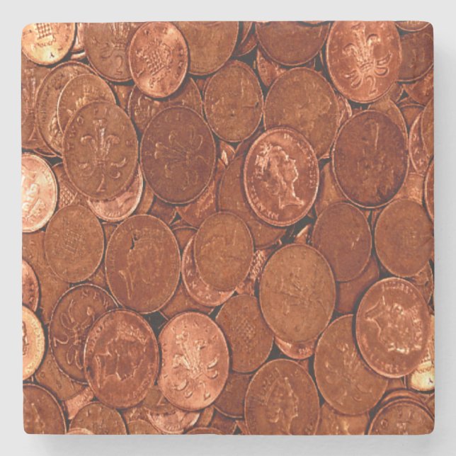Posavasos De Piedra Monedas de Cobre (Anverso)