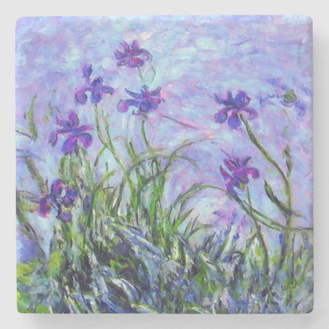 Posavasos De Piedra Monet Lilac Irises (Anverso)