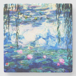 Posavasos De Piedra Monet Pink Water Lilis Stone Coaster