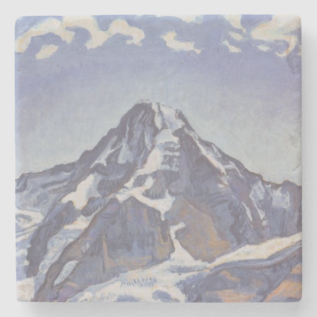 Posavasos De Piedra Monje Monje Con Nubes (Ferdinand Hodler) (Anverso)