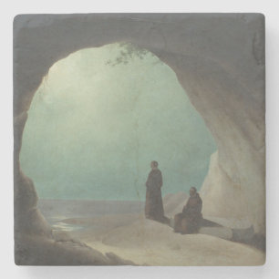 Posavasos De Piedra Monjes en un Grotto (por Carl Blechen)