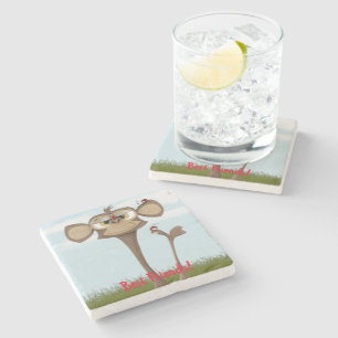 Posavasos De Piedra Mono tonto y Ladybugs