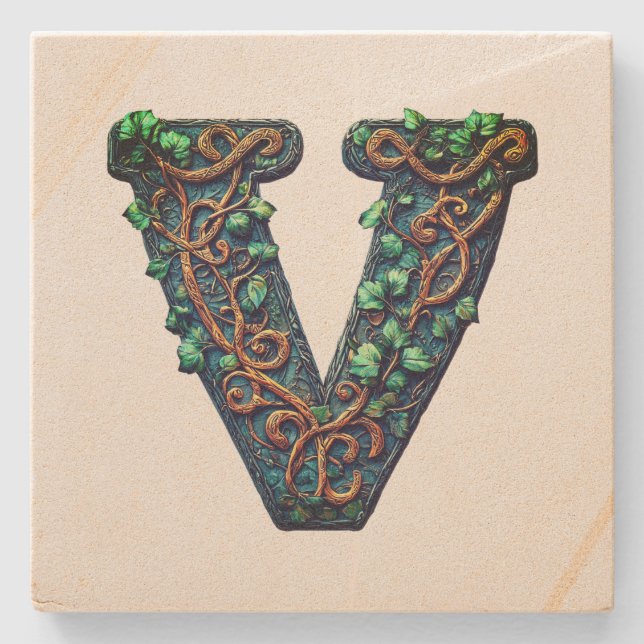 Posavasos De Piedra Monograma (Anverso)