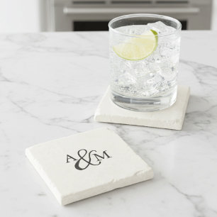 Posavasos De Piedra Monograma de Ampersand