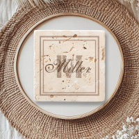 Monograma de edad avanzada rústica de piedra angus