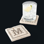 Posavasos De Piedra Monograma de edad avanzada rústica de piedra angus<br><div class="desc">Este diseño fue creado a través del arte digital y puede ser personalizado en el área que proporciona cambiando la foto y/o el texto. O puede personalizarse eligiendo la opción de hacer clic en el personalizar y borrar o cambiar el color del fondo, agregar texto, cambiar el color o estilo...</div>