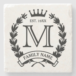 Posavasos De Piedra Monograma de la familia Monogramada