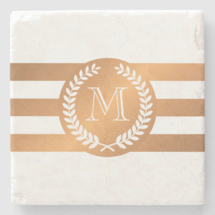 Posavasos De Piedra Monograma de la guerra de oro