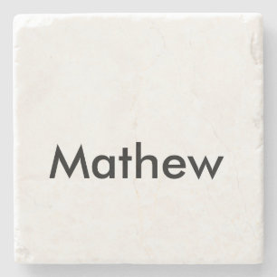 Posavasos De Piedra monograma de letra inicial simple añade tu nombre 
