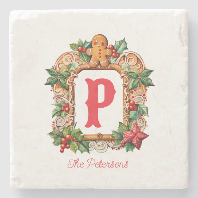 Posavasos De Piedra Monograma de pan dulce (Anverso)