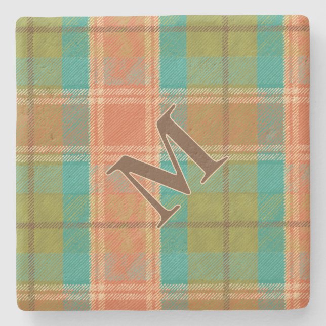 Posavasos De Piedra Monograma de piedra retro retro retocado (Anverso)