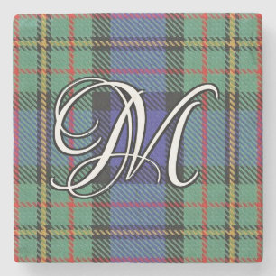 Posavasos De Piedra Monograma del clan MacLaren Tartan Personalizado