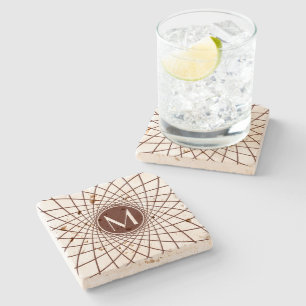 Posavasos De Piedra Monograma del Spirograph personalizado