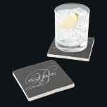 Posavasos De Piedra Monograma elegante del mejor hombre<br><div class="desc">Haz tu propia montaña rusa personalizado. Personalice este diseño con su propio texto. Puede realizar un personalizar adicional de este diseño seleccionando el enlace "personalizar adicional" si lo desea.</div>