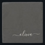 Posavasos De Piedra Monograma elegante Minimalista blanco negro y mode<br><div class="desc">Presentamos nuestra Colección de Monogramas Modernos Minimalistas en Blanco y Negro: Adopte la simplicidad y la sofisticación con nuestros diseños minimalistas, curados para elevar su estilo sin esfuerzo. Esta colección, elaborada con gran interés para la estética moderna, presenta elegantes diseños en blanco y negro acentuados por monogramas personalizados. Desde papel...</div>