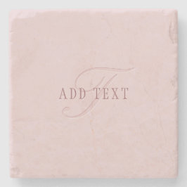 Posavasos De Piedra Monograma elegante | Oro rosa