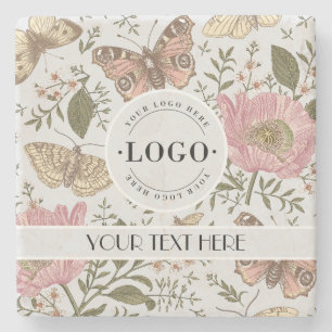 Posavasos De Piedra Monograma florero botánico moderno