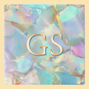 Posavasos De Piedra Monograma grande o nombre en opal