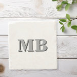 Posavasos De Piedra Monograma inicial minimalista moderno<br><div class="desc">Monograma inicial minimalista moderno. Cree sus propios empaques personalizados con el nombre inicial del personalizado.</div>