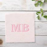 Posavasos De Piedra Monograma inicial rosado moderno minimalista<br><div class="desc">Monograma inicial rosado Minimalista moderno. Cree sus propios empaques personalizados con el nombre inicial del personalizado.</div>