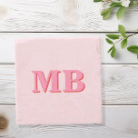 Posavasos De Piedra Monograma inicial rosado rojo moderno minimalista<br><div class="desc">Monograma inicial Minimalista Rojo Rosado Moderno. Cree sus propios empaques personalizados con el nombre inicial del personalizado.</div>