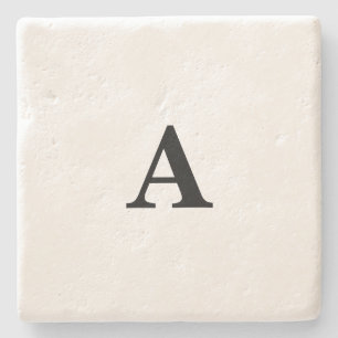 Posavasos De Piedra Monograma inicial simple elegante nombre personali